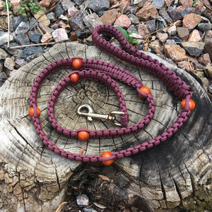 Violet macramé coton chien laisse luxe confortable petit moyen chanvre durable élégant dentelle décor animaux formation avec - Product Image 1