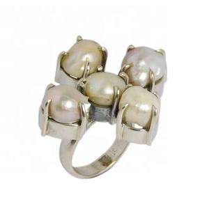 Bague en argent sterling 925 faite à la main avec perles et pierres précieuses pour femmes, bijoux de mariage, bagues en vermeil éternité, fournisseurs et exportateurs - Product Image 1