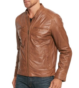 Chaqueta de cuero estilo vintage para hombre hecha con cuero real aspecto retro cierre de cremallera de ajuste clásico y bolsillos funcionales - Product Image 6
