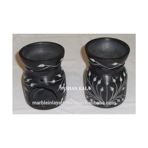 Soapstone Black Aroma Oil Burners - Product Image 1