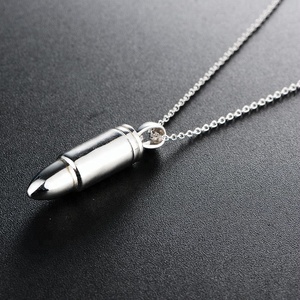 925 de plata esterlina personalizado colgante de joyería de collar de bala para hombres - Product Image 2