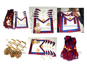 Masonic Royal Arch Companion Delantal Joya Set Bordado hecho a mano Artesanía Punto de cruz y costura Masonic Regalia Delantal - Product Image 1