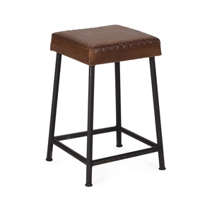 Tabouret industriel en fer et cuir, en aluminium, meilleur prix - Product Image 1
