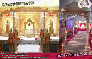 Ceremonia de matrimonio hindú Mandap de madera Aspecto prestigioso Mandap de madera Mandap exclusivo de madera para boda Venta de fábrica DST Reino Unido - Product Image 2