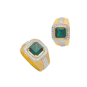 แหวนทองคำ18kt สำหรับผู้หญิงมีเพชรสีเหลืองและสีขาวคอลเลกชันแหวนเพชรที่สง่างาม - Product Image 1