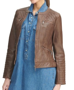 Veste en cuir suédé fait main en peau de mouton pour femmes Bomber professionnel sur mesure vêtements d'extérieur avec logo design traitement fini - Product Image 2