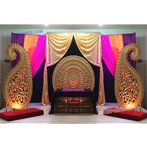 Boda escenario decoración de oro de fibra de Ronda y Paisleys boda escenario boda musulmana de fibra de Marco - Product Image 1