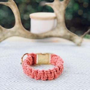 Collier de chien en coton macramé réglable Harnais en cuir rembourré doux pour animaux de compagnie Walk Run Bell Décoration disponible Petites grandes tailles - Product Image 3