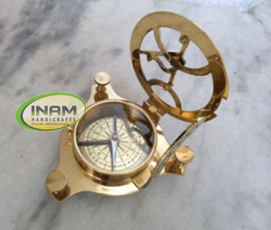 Sundial Brújula de latón náutica hermosa y de diseño única decorativa hecha a mano INAM artesanías - Product Image 2