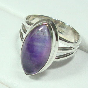 Anillo de amatista de plata de ley exclusivo, piedra púrpura - Product Image 4