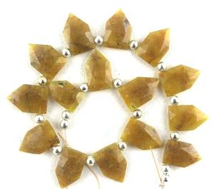 Cuentas de Briolette de GEMA de ágata amarilla Natural, piedra semipreciosa con forma de pentagón facetado, de alta calidad, venta al por mayor - Product Image 5