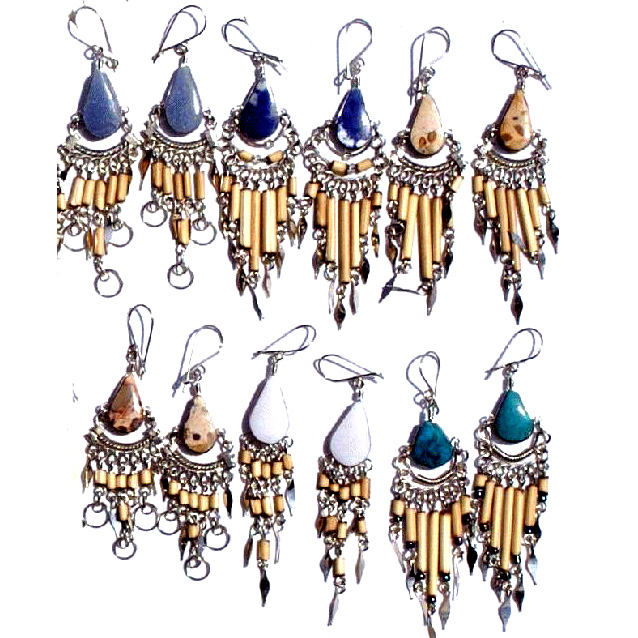 Ohrringe aus Bambus und Naturstein, sdamerika nischer hand gefertigter  peruanischer Piedra-Schmuck fr Frauen| Alibaba.com