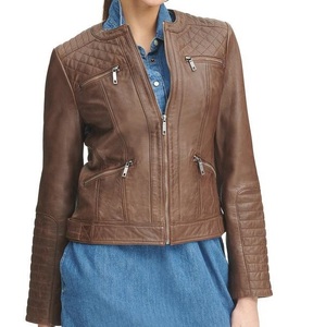 Veste en cuir suédé fait main en peau de mouton pour femmes Bomber professionnel sur mesure vêtements d'extérieur avec logo design traitement fini - Product Image 4
