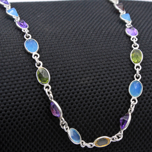 Collar de curación de la cadena de 7 chakra 9 chakra reiki collar Collar de plata de ley 925 - Product Image 2