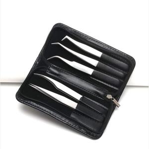 2025 Factory Direct ODM OEM Juego profesional de 5 pinzas de extensión de pestañas de acero inoxidable Puntos curvos rectos Juego completo - Product Image 2