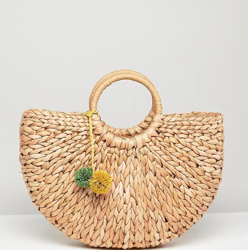 Nuevo estilo de moda bolsa bolso hecho a mano bolsa de paja traw bolsa de playa de Bali caliente artículos de bajo costo