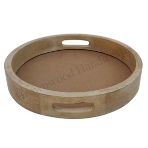 Bandeja de madera de teca de acacia de Mango segura para alimentos de alta calidad para cocina, mesa de comedor, bandeja de servicio de madera Natural para servir - Product Image 1
