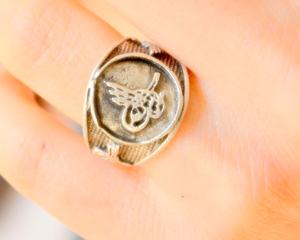 Anello Autentico <span class=keywords><strong>KAYI</strong></span> con Bandiera Turca Antica, Sigillo Ottomano alla Moda con Simbolo della Tribù Turca - Product Image 6