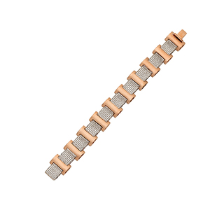 สร้อยข้อมือเพชรสีโรสโกลด์สำหรับผู้ชายกำไลข้อมือเพชรที่สง่างาม - Product Image 1