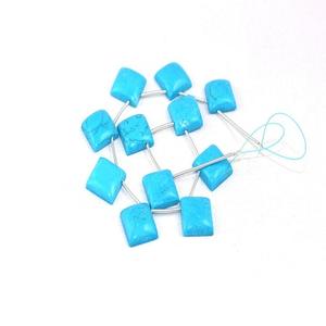 Natural <b>Turquoise</b> Square Shape Smooth One Side Flat Briolette <b>Beads</b> Making Handmade Jewelry Indian Manufracture - Product Image 1