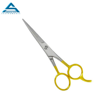 Vente en gros Professionnel Demi-Doigt Repose Ciseaux De Coiffeur Meilleure Coupe De Cheveux Lame En Acier Inoxydable Sharp Ciseaux De Maquillage Incurvés - Product Image 1