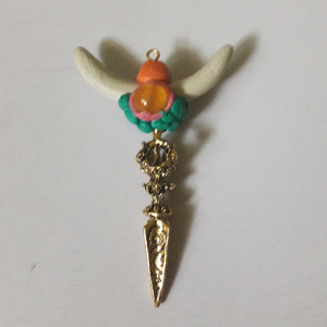 Pendentif Vajra en métal agate tibétaine fait à la main Bijoux en pierres précieuses de qualité supérieure - Product Image 1