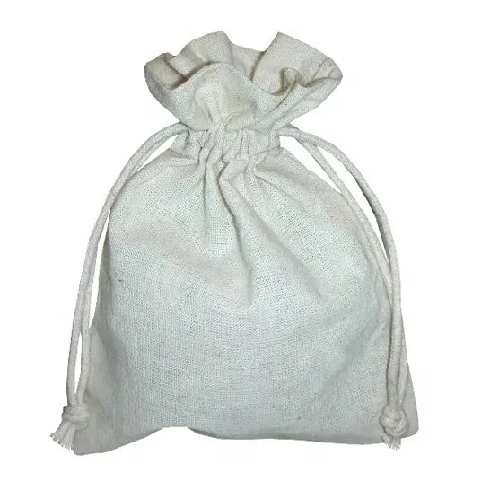 Sac décoratif Simple en coton écologique, taille personnalisée, avec cordon, pochette pour sacoches