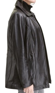 Chaqueta de cuero de carreras para mujer de moda, abrigo de motorista de ajuste personalizado de alta calidad, abrigo de cuero Real con cremallera para invierno - Product Image 6
