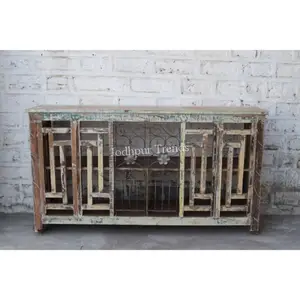 Indian Recycled Reclaimed Wood Console Table With Bottom Shelf Manufacturer Wholesale Supplier