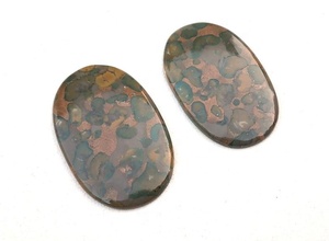 Cabujones de forma ovalada lisa de alta calidad, 2 piezas de piedras preciosas de jaspe de fruta Natural para la fabricación de joyas, piedra cortada de estilo Suelto - Product Image 4