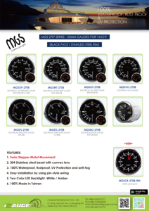 Horloge électrique universelle à LED avec rétroéclairage blanc pour bateau et yacht, 52 mm, IP67 - Product Image 6