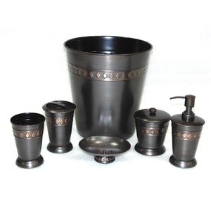 Hot Selling New Design Metal and Glass Bath Accessory Set, Stainless Steel and Glass Metal <b>Bathroom</b> Set - Product Image 6