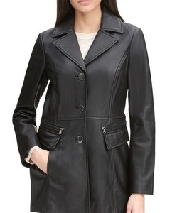 Chaqueta de moto de cuero de piel de oveja de otoño para mujer con estilo, Tops con cremallera de talla grande, ropa de abrigo de moda para mujer, venta al por mayor - Product Image 5