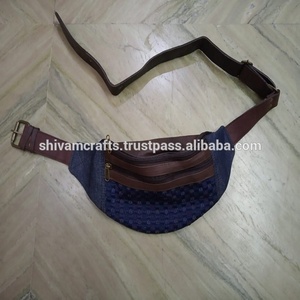 Sacs de ceinture de taille en cuir de concepteur avec des jeans en coton patchwork modèle à la mode sac de taille de la mode de l'Inde exportations en gros qualité - Product Image 3