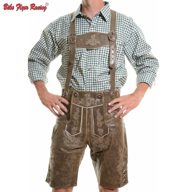 brown color men's german trachten long lederhosen Brown Oktoberfest German lederhosen all sizes