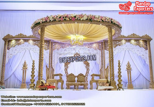 Ceremonia de matrimonio hindú Mandap de madera Aspecto prestigioso Mandap de madera Mandap exclusivo de madera para boda Venta de fábrica DST Reino Unido - Product Image 3