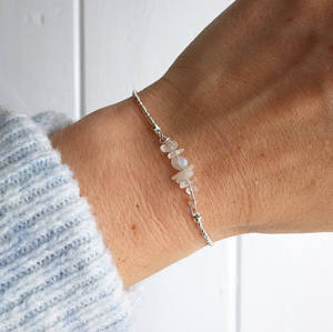 Rainbow moonstone <b>bracelet</b>, <b>Crystal</b> Bar <b>Bracelet</b> - Product Image 1