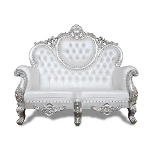 奢华定制银色新娘婚礼沙发椅-爱情座椅婚礼银色高背王座活动椅