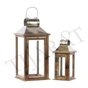 Industrie tendance luxe lanterne de mariage décoration décoration de la maison or métal noël découpe impression fer et verre - Product Image 6