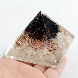 Orgone Tourmaline Quartz Cuivre Pyramide pierre de cristal reiki cristaux de guérison pierre précieuse pierre naturelle Grossiste Fourniture - Product Image 2