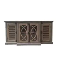 Contemporary Decorative Accent Solid Wood Sideboard Console with Doors