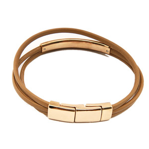 Mejor venta de acero inoxidable de oro rosa encanto de cuero <span class=keywords><strong>los</strong></span> hombres pulsera - Product Image 2