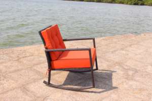 Ventas calientes Diseño moderno PE Rattan Mimbre Jardín al aire libre Set Mecedora con correo Embalaje Precio económico - Product Image 4