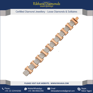 สร้อยข้อมือเพชรสีโรสโกลด์สำหรับผู้ชายกำไลข้อมือเพชรที่สง่างาม - Product Image 3