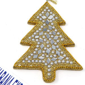 Decoraciones navideñas indias Árbol de Navidad con purpurina Adornos colgantes Decoración Hermoso árbol de Navidad feliz a precio barato - Product Image 2