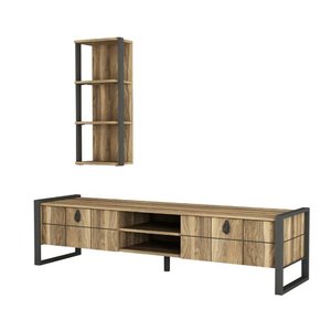 Mueble para TV de Diseño Industrial Vintage en Madera y Metal - Product Image 6