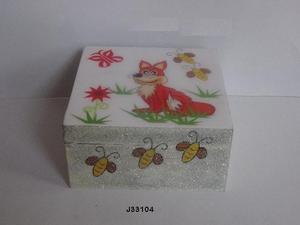 Boîte carrée en bois imprimée de conception de renard et d'arbre de haute qualité disponible dans toutes les tailles boîte à bijoux en MDF imprimée filles et femmes cadeau - Product Image 2