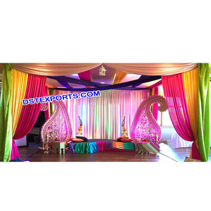 Décorations de Mehndi musulmanes, parures paisley, décoration élégante de scène de mariage, pour les étapes de mariage asiatique - Product Image 1