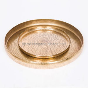 Bandeja de Servir Clásica Art Deco de Aluminio Plateado, Artesanía Metálica, Tamaño/Forma/Color Personalizables, Multifuncional para Cocina - Product Image 1