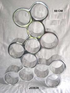 Bastidores de vino de aluminio fundido estilo peine de miel de doce botellas de alta calidad con acabado de pulido de espejo Almacenamiento de botellas de vino decoración del hogar - Product Image 6